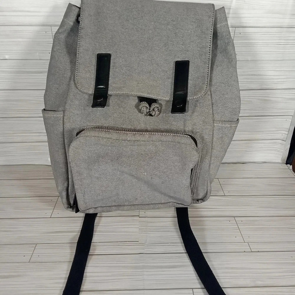 Everlane the twill snap backpack Grey School College Casual Womens - Picture 2 of 8